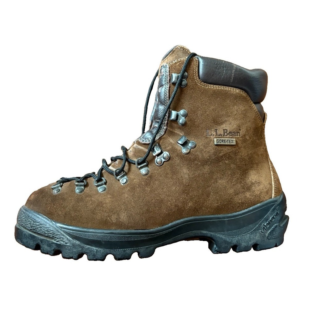 LL BEAN Hiking Boots US Mens 10 M Suede GoreTex Waterproof Vibram Made In Italy